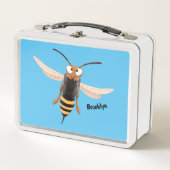 Sonnenlich wütende Hornet Wespe Cartoon Illustrati Metall Brotdose (Vorderseite)