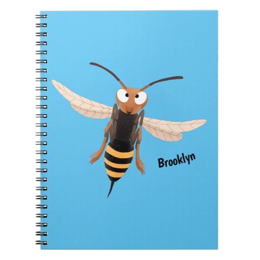 Sonnenlich wütende Hornet Wespe Cartoon Illustrati Notizblock (Vorderseite)