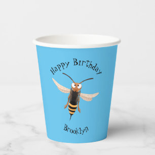 Sonnenlich wütende Hornet Wespe Cartoon Illustrati Pappbecher