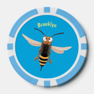 Sonnenlich wütende Hornet Wespe Cartoon Illustrati Pokerchips
