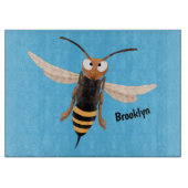 Sonnenlich wütende Hornet Wespe Cartoon Illustrati Schneidebrett (Vorderseite)