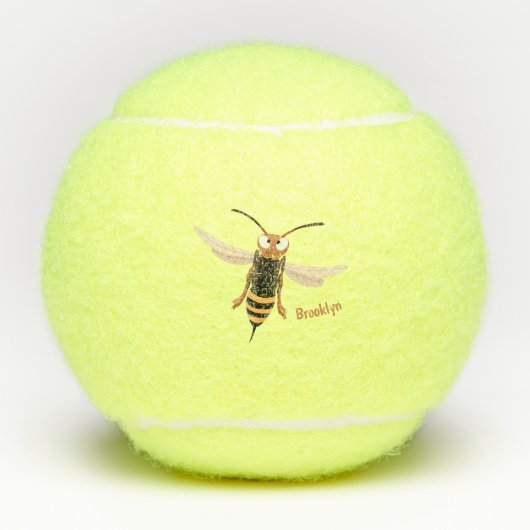 Sonnenlich wütende Hornet Wespe Cartoon Illustrati Tennisbälle (Vorderseite)
