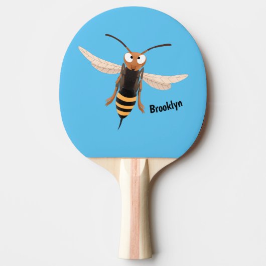 Sonnenlich wütende Hornet Wespe Cartoon Illustrati Tischtennis Schläger (Vorderseite)