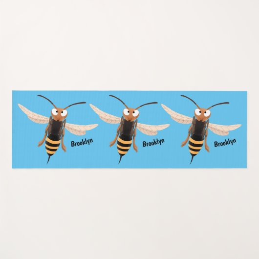 Sonnenlich wütende Hornet Wespe Cartoon Illustrati Yogamatte (Vorderseite (Horizontal))