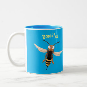 Sonnenlich wütende Hornet Wespe Cartoon Illustrati Zweifarbige Tasse