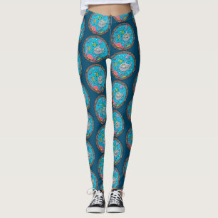 Sonnenliche Meerestiere unter Wasser Cartoon Leggings