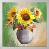 Sonnenliche Ruhe: Sonnenblumen im Blut Poster (Vorne)