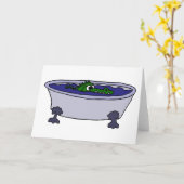 Sonnenlicher Alligator im Cartoon der Badewanne Karte (Gelbe Blume)