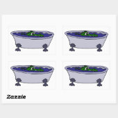 Sonnenlicher Alligator im Cartoon der Badewanne Rechteckiger Aufkleber (Blatt)