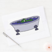Sonnenlicher Alligator im Cartoon der Badewanne Rechteckiger Aufkleber (Umschlag)