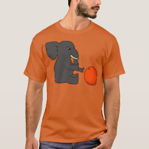 Sonnenlicher kleiner Elefant mit Kugel T-Shirt
