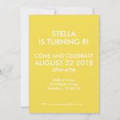 Sonnenlicher Spaß Cool Minimal Modernes Foto Gebur Einladung (Rückseite)