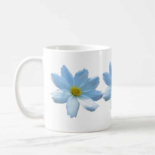 Sonnenlicht auf der Blume Weißkosmos Kaffeetasse (Links)