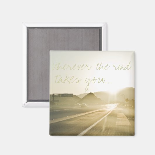 Sonnenlicht auf der Straße Magnet (Vorderseite/Rückseite)