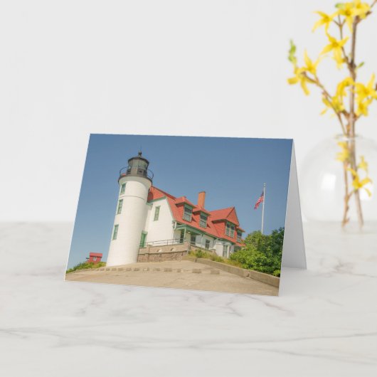 Sonnenlicht auf Point Betsie Lighthouse Karte (Gelbe Blume)