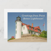 Sonnenlicht auf Point Betsie Lighthouse Postcard Postkarte (Vorne/Hinten)