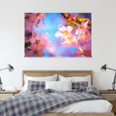 Sonnenlicht auf Sakura Blume Leinwanddruck (Insitu (Schlafzimmer))