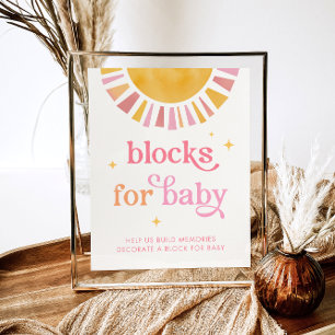 Sonnenlicht-Baby-Shower-Blöcke für Baby-Sprache Poster