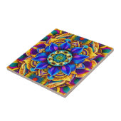 Sonnenlicht Blau Mandala Fliese (Seite)