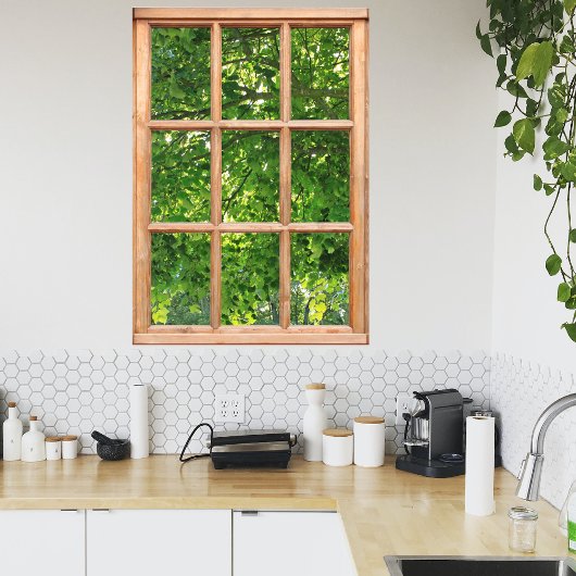 Sonnenlicht durch Blätter anzeigen aus einem Fenst Poster