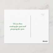 Sonnenlicht durch Blätter im Wald strömt Postkarte (Rückseite)