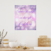 Sonnenlicht durch Regen inspirierend Lila Poster (Küche)