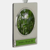 Sonnenlicht durch Regenwaldkanopie tropisches Grün Banner-Ornament Silber (Rechts)