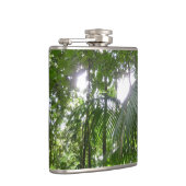 Sonnenlicht durch Regenwaldkanopie tropisches Grün Flachmann (Rechts)