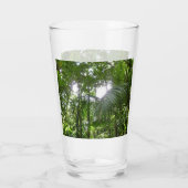 Sonnenlicht durch Regenwaldkanopie tropisches Grün Glas (Rückseite)