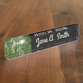 Sonnenlicht durch Regenwaldkanopie tropisches Grün Namensplakette (Seite)