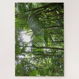 Sonnenlicht durch Regenwaldkanopie tropisches Grün Puzzle