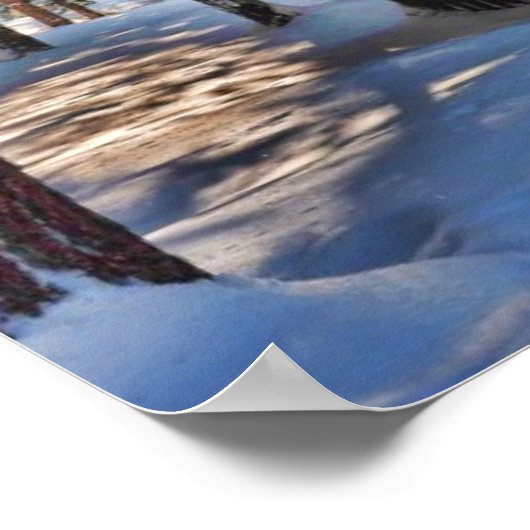 Sonnenlicht durch Wald Poster (Ecke)