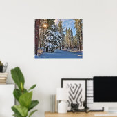 Sonnenlicht durch Wald Poster (Heimbüro)