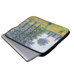 Sonnenlicht-Effekt unter den Pappeln Claude Monet Laptopschutzhülle