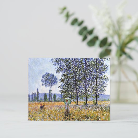 Sonnenlicht-Effekt unter den Poplars, Impressionis Postkarte (Stehend Vorderseite)