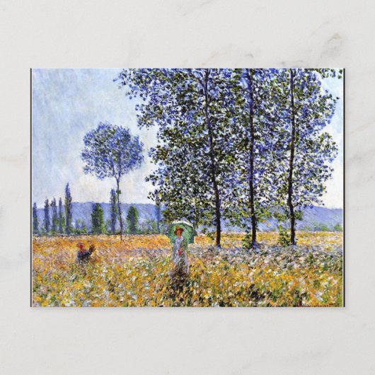 Sonnenlicht-Effekt unter den Poplars, Impressionis Postkarte (Vorderseite)