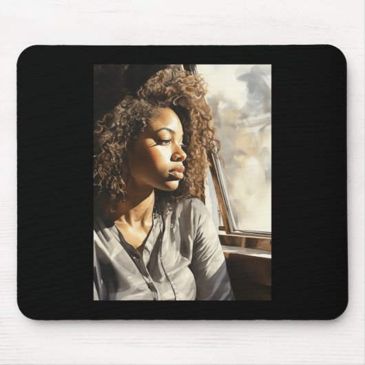 Sonnenlicht - Eine schwarze Frau stürmt aus Mousepad (Vorne)