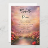 Sonnenlicht flüstert durch Blume, die Hochzeit mal Einladung (Vorne/Hinten)