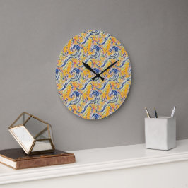 Sonnenlicht-Gezeiten abstraktes Musterdesign Große Wanduhr