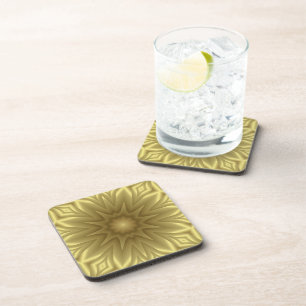 Sonnenlicht: Golden Yellow Floral Template Getränkeuntersetzer