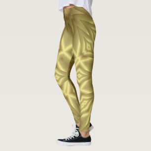 Sonnenlicht: Golden Yellow Floral Template Leggings