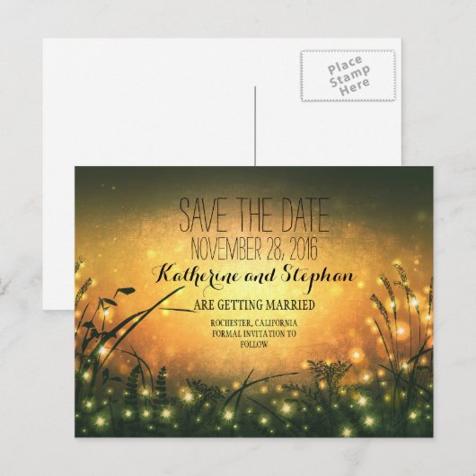 Sonnenlicht im Garten Save the Date Postkarten (Vorne/Hinten)