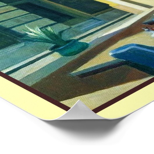 Sonnenlicht in einer Cafeteria 1958 Edward Hopper Poster (Ecke)
