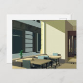 Sonnenlicht in einer Cafeteria Postkarte (Vorne/Hinten)
