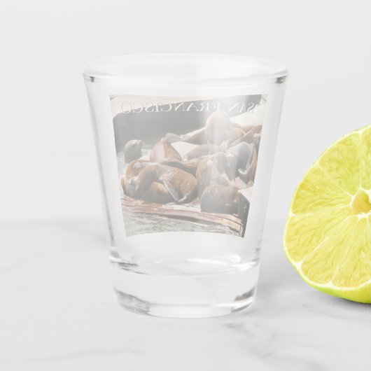Sonnenlicht in San Francisco Schnapsglas (Rückseite)