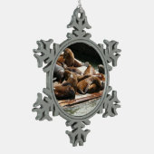 Sonnenlicht in San Francisco Schneeflocken Zinn-Ornament (Links)