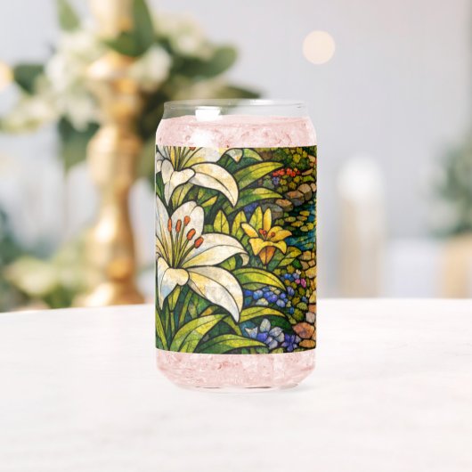 Sonnenlicht-Lilien Glasmalerei Dosenglas (Insitu (Hochzeit))