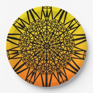 Sonnenlicht Mandala Geometrisches Party Spaß Afrik Pappteller