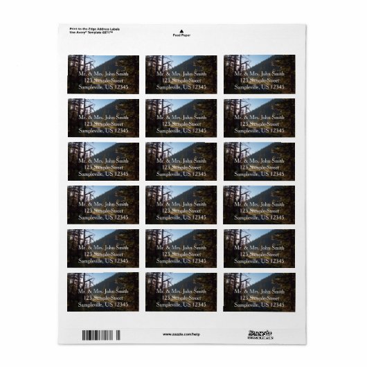 Sonnenlicht Mattierte Pine Treatments am Lago Magg Adressaufkleber (Vorne)