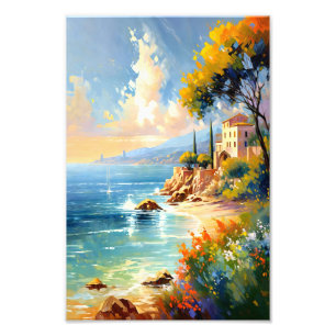 Sonnenlicht mediterrane Küste Impressionistische K Fotodruck